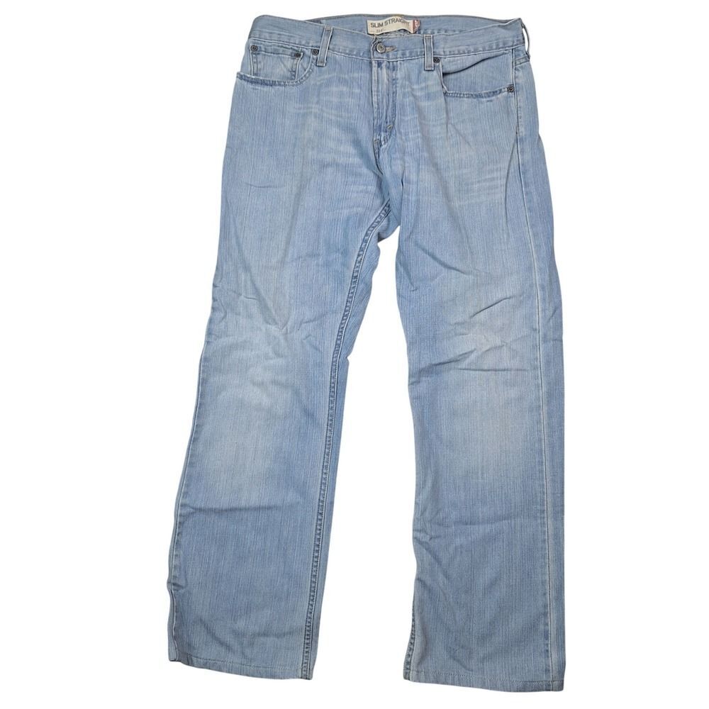 Levi Strauss 514 Mens 34x32 Slim Straight Light Wash Denim Jeans